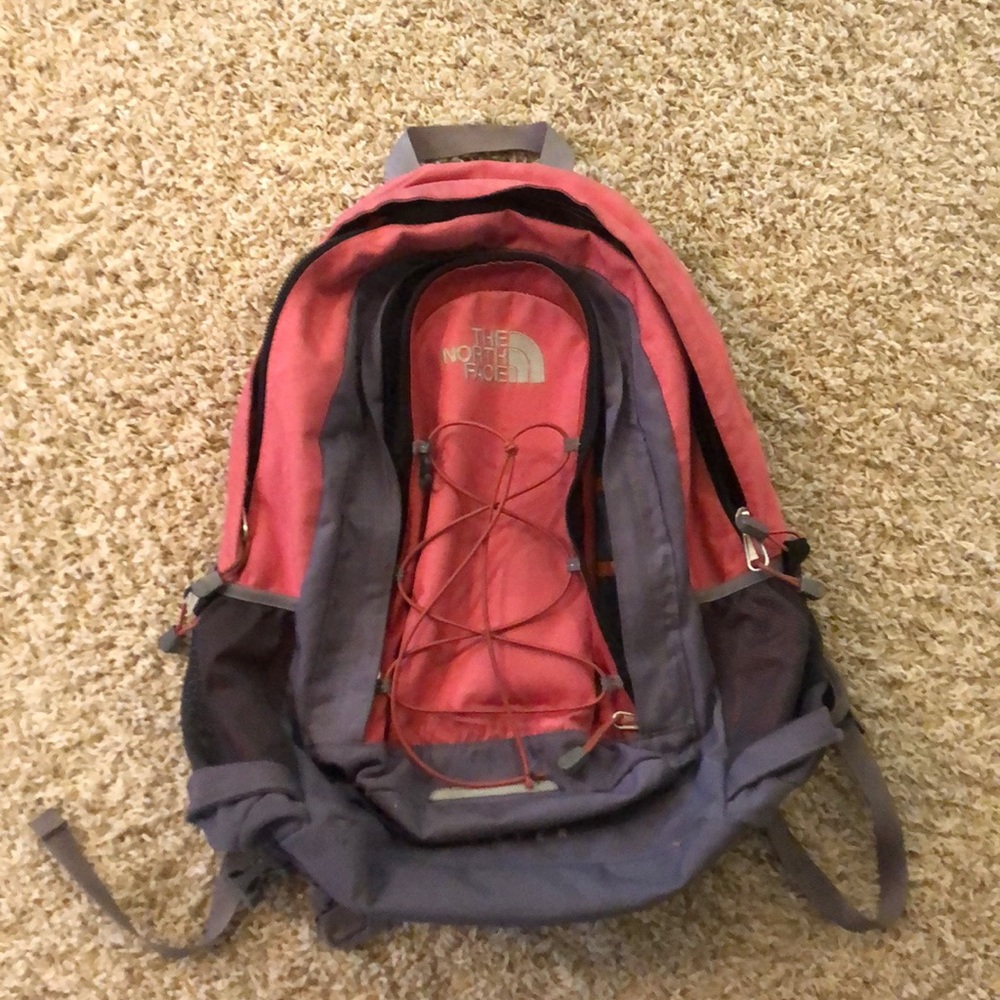 North face peach backpack/book bag